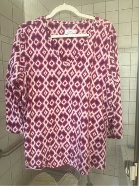 d&co Pink Diamond-Print Tunic Top
